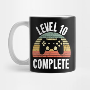 Level 10 Complete T-Shirt - 10th Birthday Gamer Gift - Tenth Anniversary Gift - 10th Grade Mug